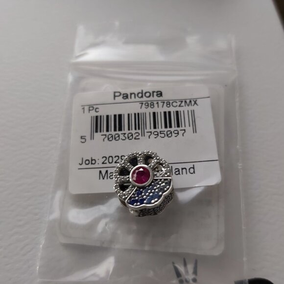 Authentic PANDORA *CHINA EXCLUSIVE* Blue & Pink Fan Charm - Picture 15 of 16